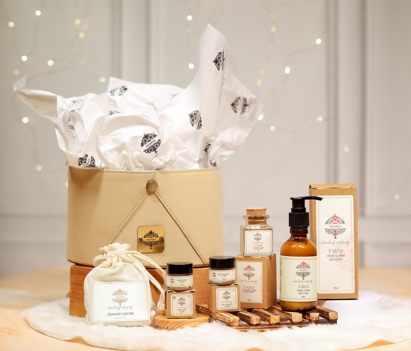 Luxury Skin Care Essential Gift Set | Face Wash Powder | Body Lotion | Lip Mask | Lip Scrub | Cold Pressed Soap