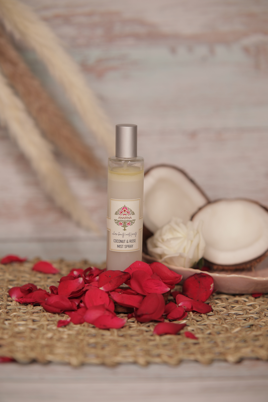 Coconut Rose Mist Spray | Immediate Freshness | Hydration | Non Greasy